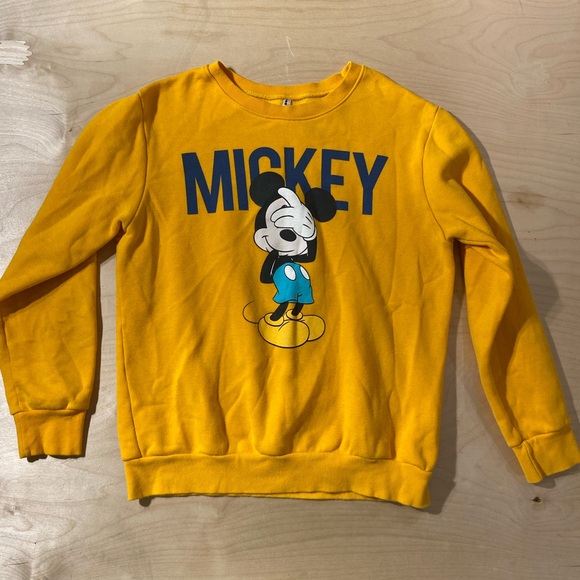 Disney Mickey Mouse Yellow Sweatshirt Medium (OE) - Picture 1 of 8